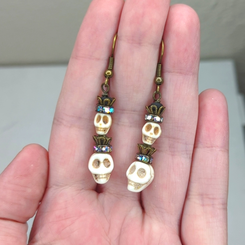 Crystal Skull Earrings